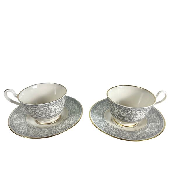 Franciscan Grey Renaissance Cup/Saucer Masterpiece & Gladding McBean-Set of 2 - Picture 5 of 12